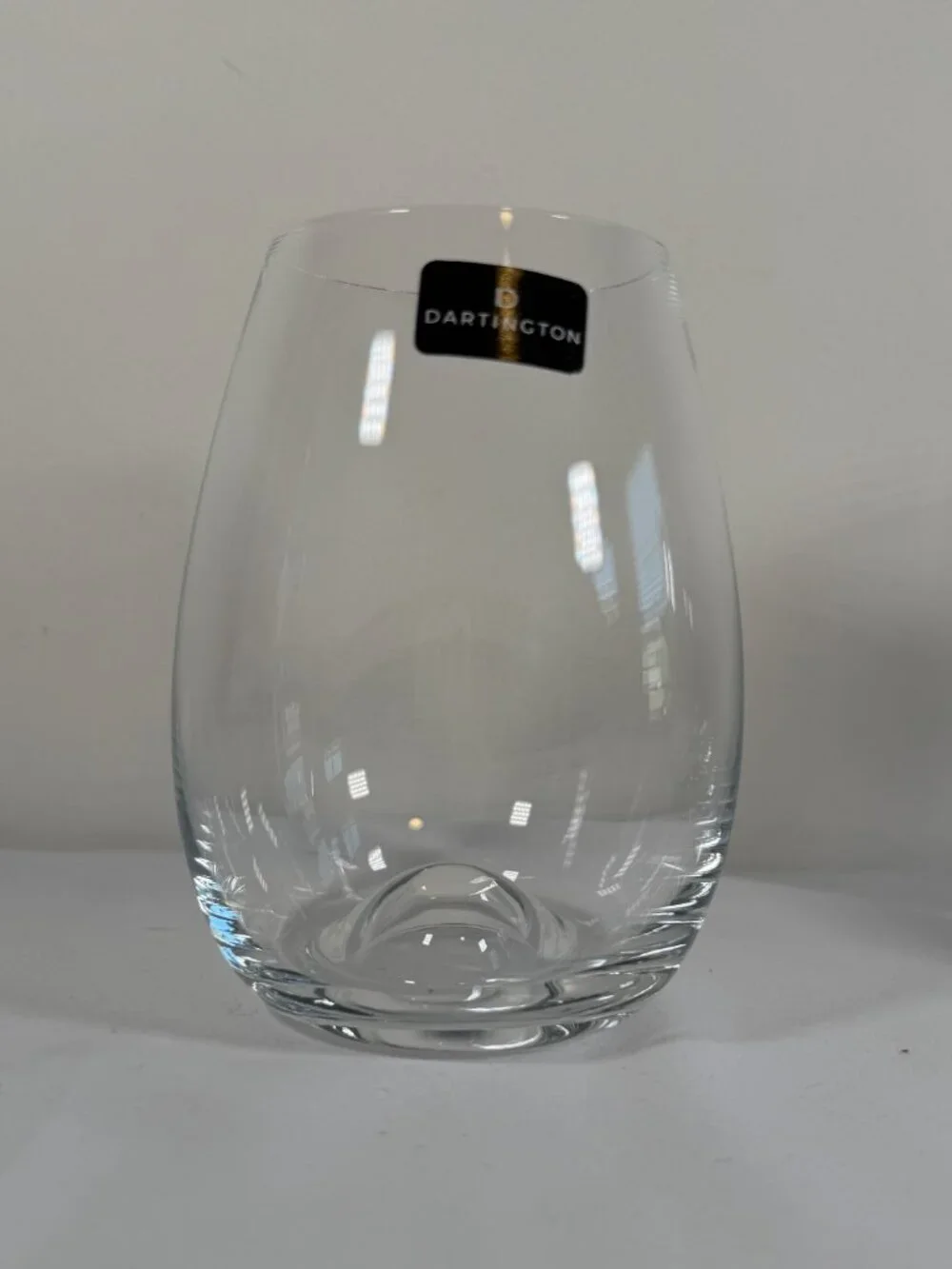 NIB! DARTINGTON 2 Stemless Crystal Wine Glasses in Box
